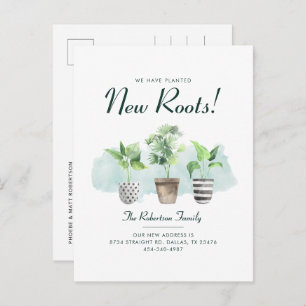 Boho Plants Change of Address Moving  Announcement Postcard
