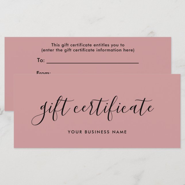 Boho Plumber / Electrician Gift Certificate (Front/Back)