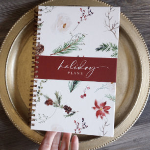 Boho Poinsettia Pine Holly Christmas Holiday Planner