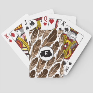 Boho Poker Cards – Personalised Monogram Brown