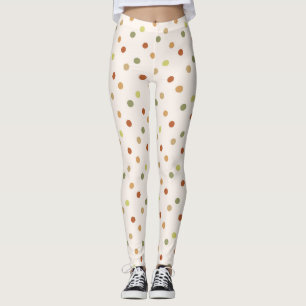 Boho Polka Dots Earthy Pattern Leggings