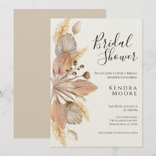 Boho Pompas Grass Bridal Shower Invitation