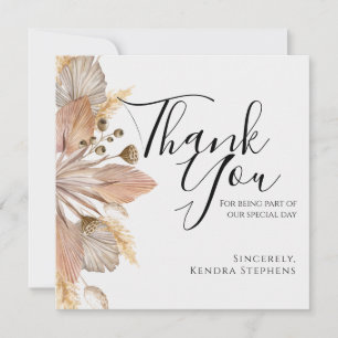 Boho Pompas Grass Thank You Card