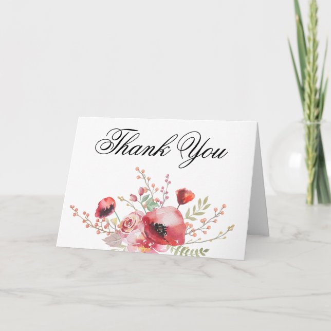 Boho Poppy Thank You (Front)