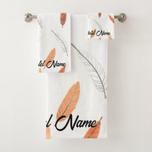 Boho Popular Feathers Luxury Collection Bath Towel Set
