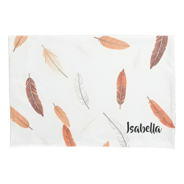 Boho Popular Feathers Luxury Collection Pillowcase (Front)