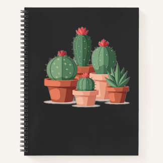 Boho Potted Cacti Plant Lover Notebook