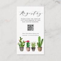 Boho Potted Cactus QR Code Baby Shower Registry