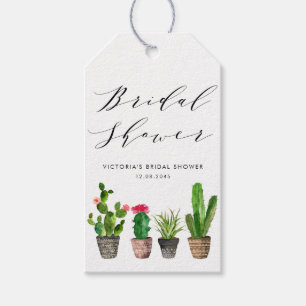 Boho Potted Succulents and Cactus Bridal Shower Gift Tags