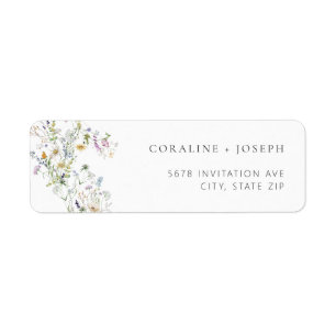 Boho Prairie Wildflower RSVP Return Address Label