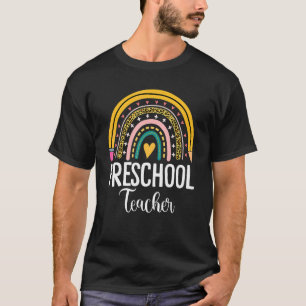 Boho Preschool Teacher Rainbow Leopard Teacher App T-Shirt