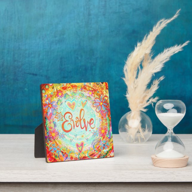 BoHo Pretty Inspirational Orange Evolve Plaque (Insitu)