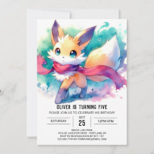 Boho Printable Fox Birthday Invitation