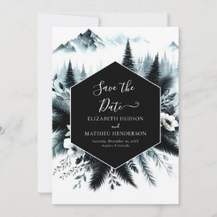 Boho Printable Mountain Wedding Save The Date