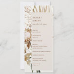 Boho Protea Dried Palm Floral Wedding Program Invitation<br><div class="desc">If you need any further customisation please feel free to message me on yellowfebstudio@gmail.com.</div>