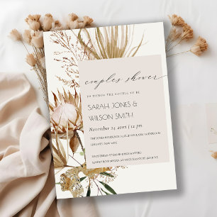 Boho Protea Dry Palm Floral Couples Shower Invite