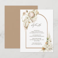 Boho Protea Pampas Grass Arch Wedding Details