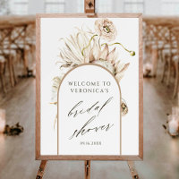 Boho Protea Pampas Grass Bridal Shower Welcome 