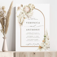 Boho Protea Pampas Grass Floral Arch Wedding
