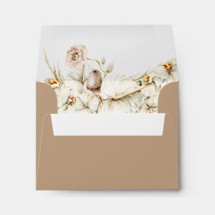 Boho Protea Pampas Grass Floral Wedding RSVP Envelope