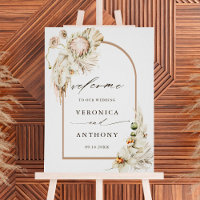 Boho Protea Pampas Grass Floral Wedding Welcome