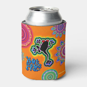 Boho psychedelic frog can cooler