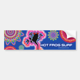 Boho psychedelic hot frog SURF bumper STICKER 3