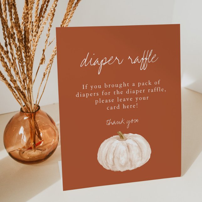 Boho Pumpkin Baby Shower Diaper Raffle Sign (Creator Uploaded)
