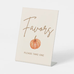 Boho Pumpkin Baby Shower Favour Pedestal Sign
