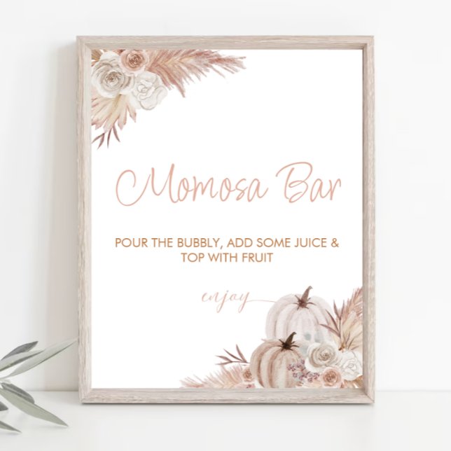 Boho Pumpkin Baby Shower Momosa Bar Sign (Creator Uploaded)