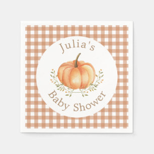 Boho Pumpkin Fall Autumn Foliage Baby Shower  Napkin