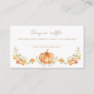 Boho Pumpkin Fall Baby Shower Diaper Raffle Enclosure Card