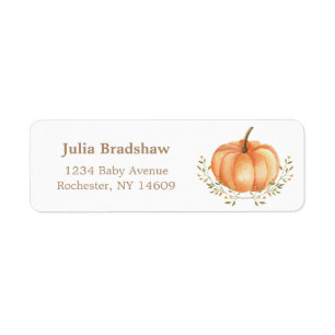 Boho Pumpkin Fall Baby Shower Return Address