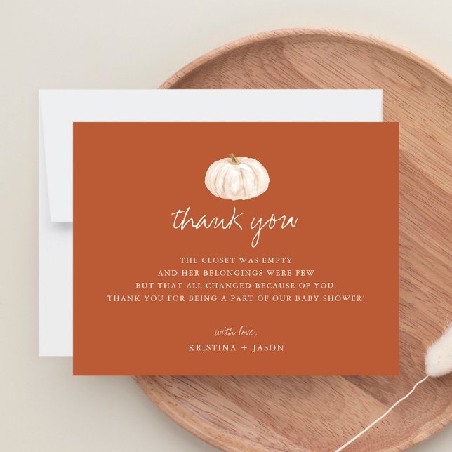 Boho Pumpkin Fall Baby Shower Thank You Cards (Creator Uploaded)