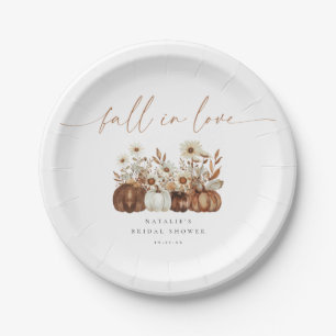 Boho Pumpkin Fall in Love Bridal Shower Paper Plate