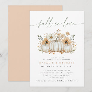 Boho Pumpkin Fall in Love Engagement Party Invitation