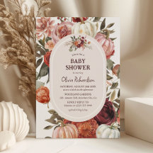 Boho Pumpkin Floral Fall Baby Shower