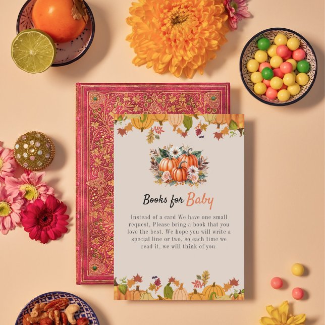 Boho Pumpkin Girl Books For Baby Enclosure Card (Creator Uploaded)