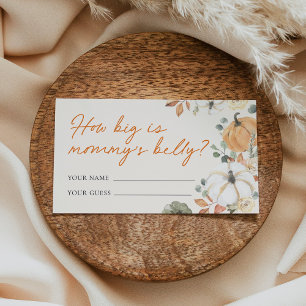 Boho Pumpkin How Big Is Mummy's Belly Shower Game Enclosure Card