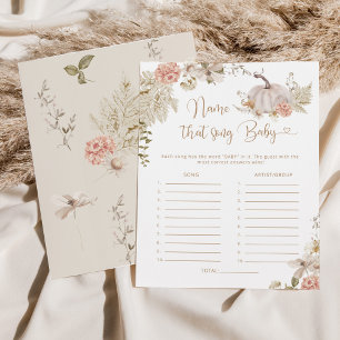 Boho pumpkin Name that song baby shower game
