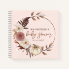 Boho Pumpkin Pink Girl Baby Shower Guestbook
