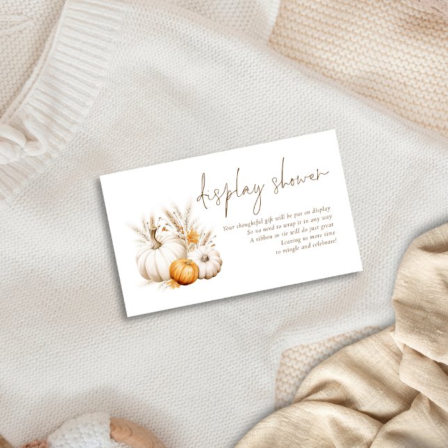 Boho Pumpkins Script Display Baby Shower  Enclosure Card (Creator Uploaded)