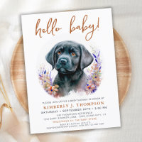 Boho Puppy Dog Terracotta Baby Shower Invitation