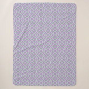 Boho Purple and Green Many Curves Sherpa Blanket