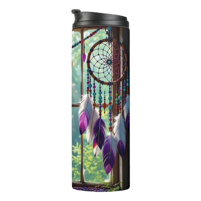 Boho Purple Dreamcatcher in Window Thermal Tumbler (Rotated Right)