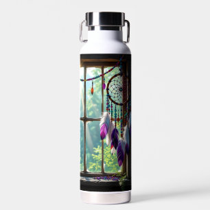 Boho Purple Dreamcatcher in Window Water Bottle