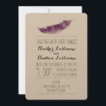 Boho Purple Feather I Do Wedding Invitation<br><div class="desc">A wedding invitation featuring a watercolor inspired illustration of a purple feather.  Personalise the text.</div>
