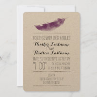 Boho Purple Feather I Do Wedding