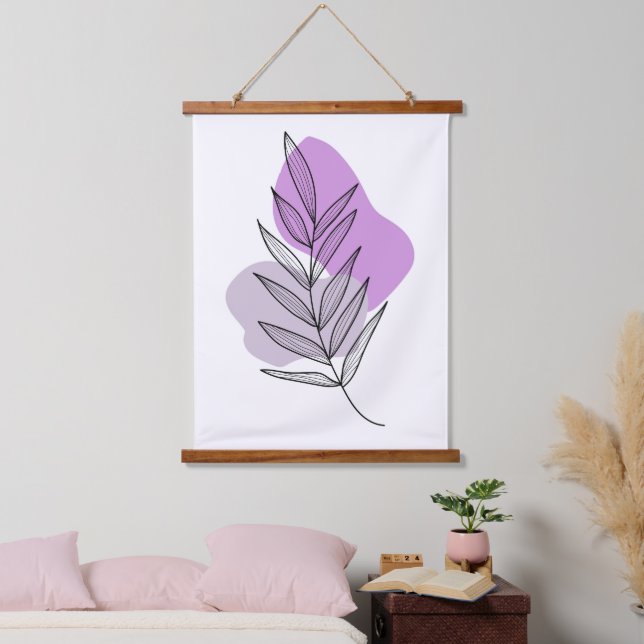 Boho purple flower hanging tapestry (Bedroom)