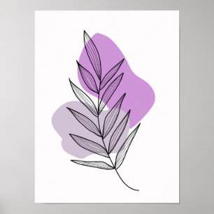 Boho purple flower poster